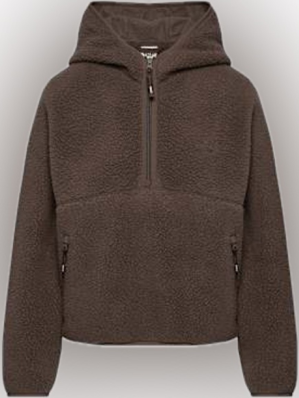 NWT Aritzia polartec thermal pro 1/2 zip high hip hoodie - rich mocha brown